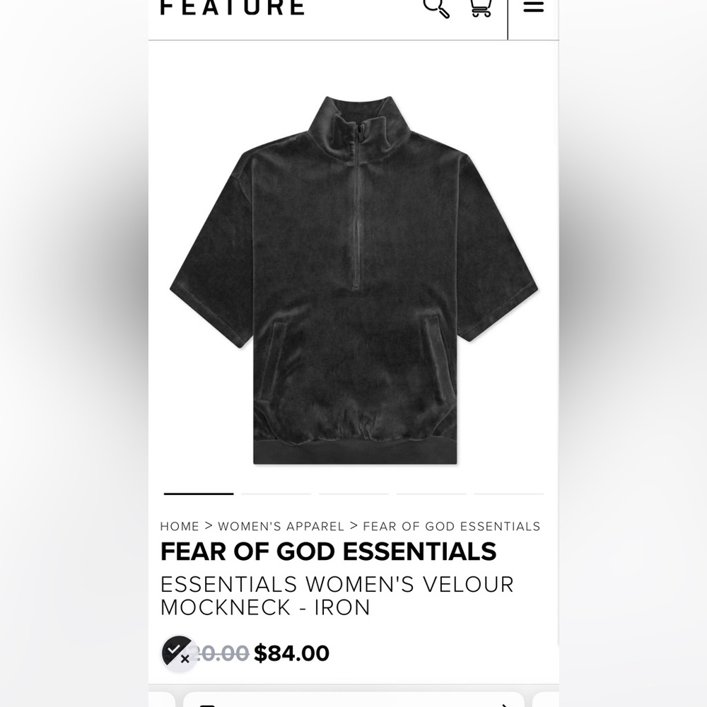 Fear of God gray Velour Tracksuit Set